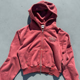 國王徽標樁縫製的拉鍊連帽衫(裁剪)