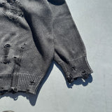 9090 OG 로고 보로 크루 넥 니트