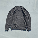 9090 OG 로고 보로 크루 넥 니트