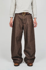 leopard straight denim pants