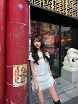 Snow wash graphic ss tee