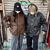 Tagging Logo Vintage Leather Jacket