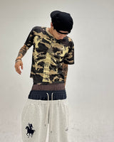 Dot Bone Thermal Henley Neck Tee