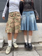 asymmetry midi skirt