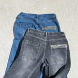 camouflage patch wide denim