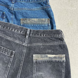 camouflage patch wide denim