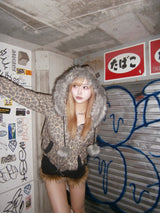 Y2k 毛绒拉链连帽衫