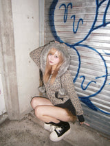 Y2k 毛绒拉链连帽衫