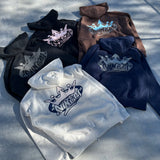 國王徽標拉鍊連帽衫