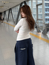 chain embroidery glitter sweat pants