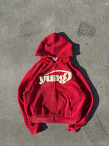 yung 로고 라메 몰 지퍼 후디