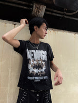 Rhinestone devil fade TEE