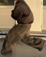 genzai寬鬆的牛仔貨物褲