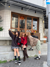 스타 로고 v 넥 손상 니트