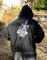 心紋身拉鍊連帽衫