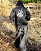 心紋身拉鍊連帽衫