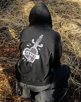 心紋身拉鍊連帽衫