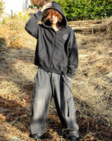 心紋身拉鍊連帽衫