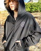 心紋身拉鍊連帽衫