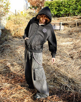 心紋身拉鍊連帽衫