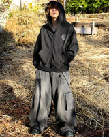 心紋身拉鍊連帽衫