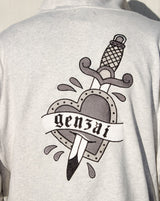 心紋身拉鍊連帽衫