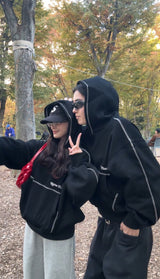 emboss heart logo hoodie