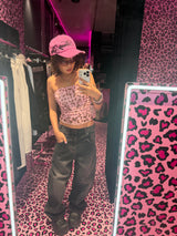 Ninety Girl Logo Glitter Buggy Denim Pants