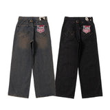 스터드 스트레이트 데님 팬츠