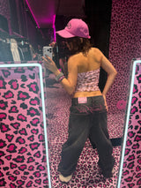 Ninety Girl Logo Glitter Buggy Denim Pants