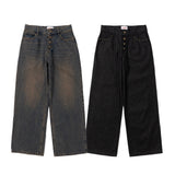 스터드 스트레이트 데님 팬츠