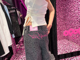 Ninety Girl Logo Glitter Buggy Denim Pants