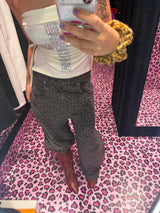 Ninety Girl Logo Glitter Buggy Denim Pants