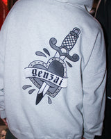 心紋身拉鍊連帽衫