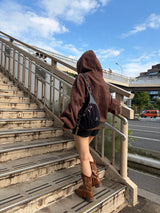 emboss heart logo hoodie