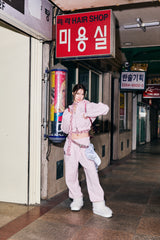 90 Logo Glitter Light Zip Hoodie【9090girl】