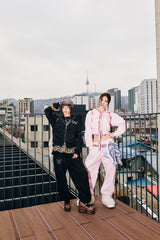 90 Logo Glitter Light Zip Hoodie【9090girl】