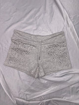 Angel rhinestone micro sweat shorts