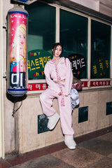 90 Logo Glitter Light Zip Hoodie【9090girl】