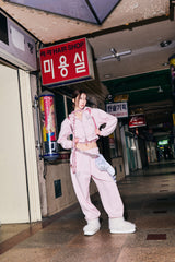 90 Logo Glitter Light Zip Hoodie【9090girl】