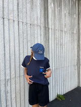 writing flower ringer logo tee