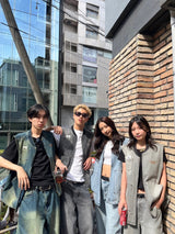 三葉草徽標牛仔布背心