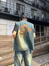 三葉草徽標牛仔布背心