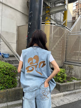 三葉草徽標牛仔布背心