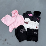 90 Logo Glitter Light Zip Hoodie【9090girl】