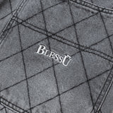 BU DIAMOND STITCH BAGGY DENIM PANTS