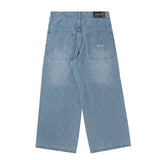 BU DIAMOND STITCH BAGGY DENIM PANTS