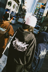 國王徽標拉鍊連帽衫