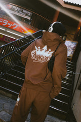 國王徽標拉鍊連帽衫