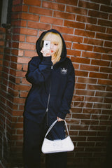 國王徽標拉鍊連帽衫